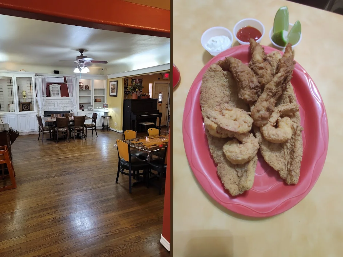 Chicken tenders plated with dipping sauce.