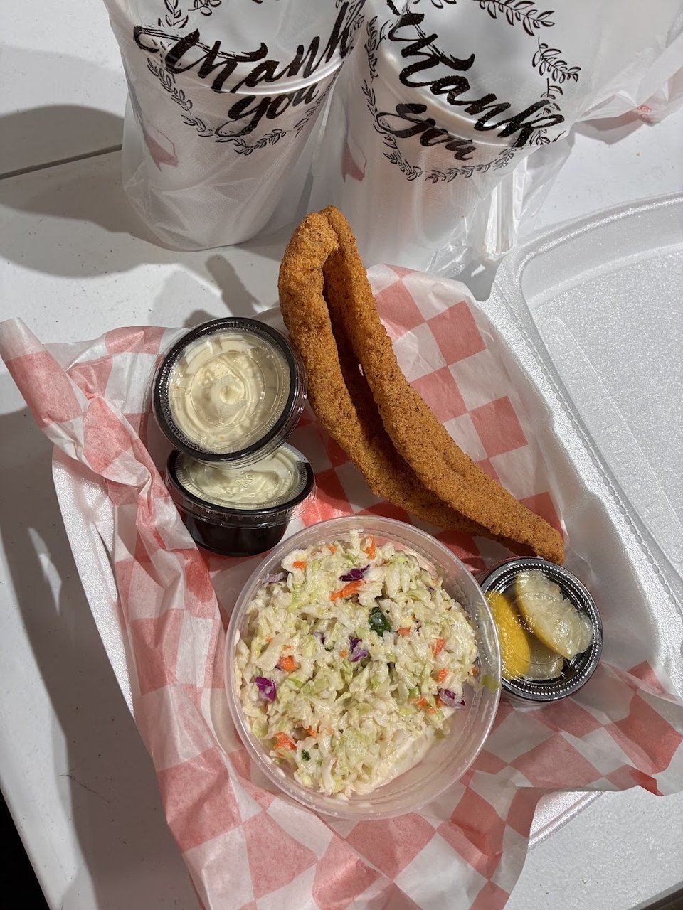 Fried Fish with Coleslaw